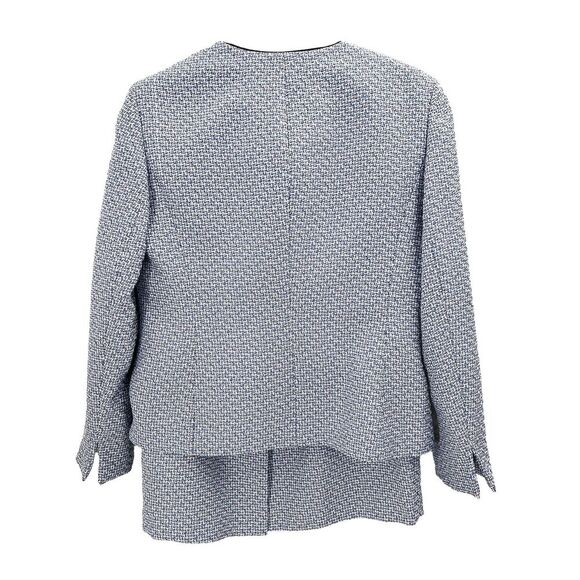 LE SUIT 2 PC Blue Black Blazer Jacket Skirt Suit Set Executive Career - Picture 2 of 8